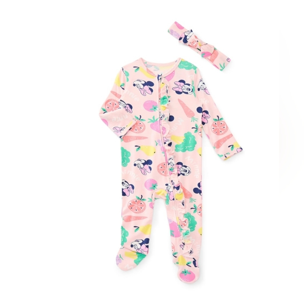 Minnie Mouse Footed Sleeper With Headband
